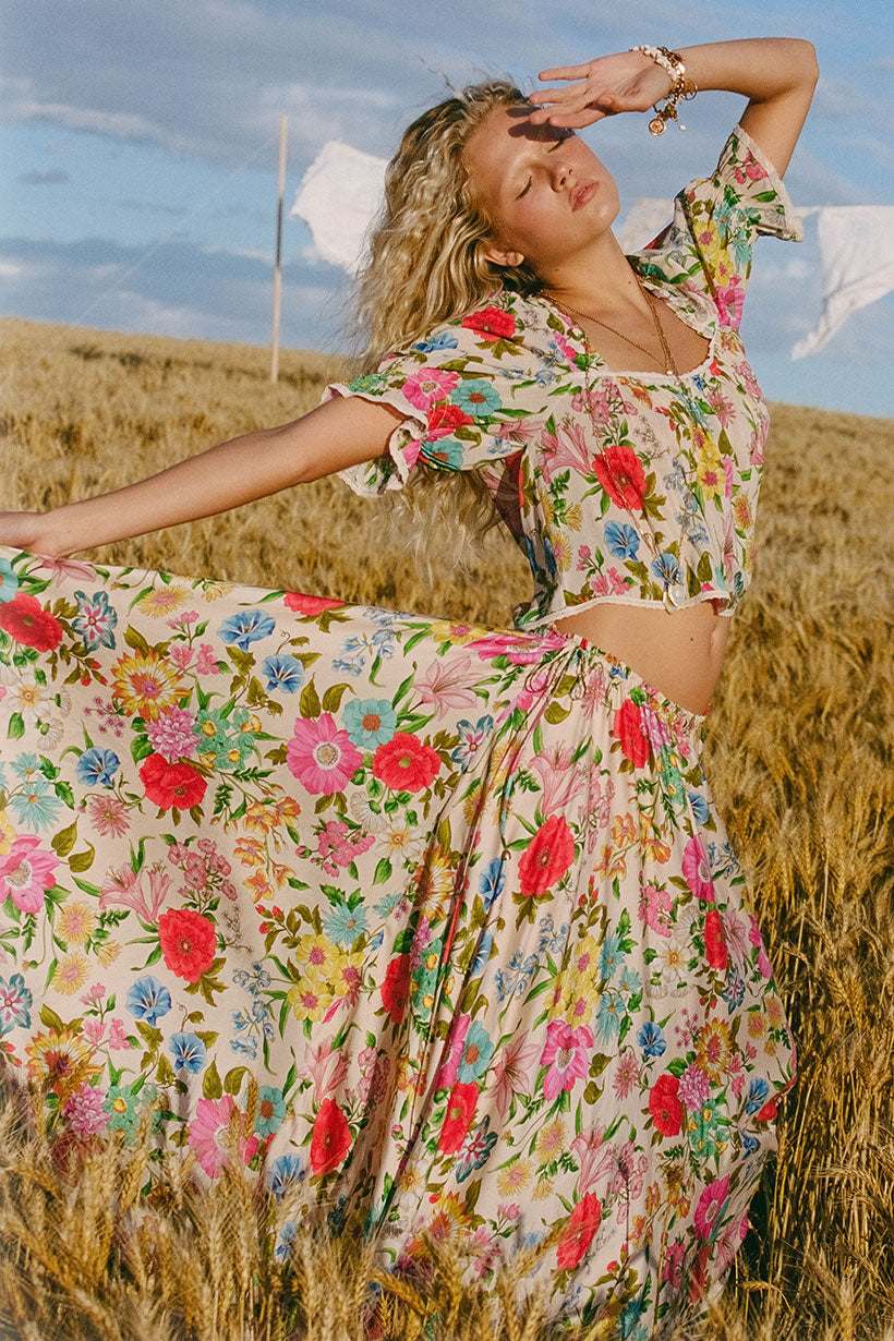 Spell Valley of the Dolls Maxi Skirt Opal