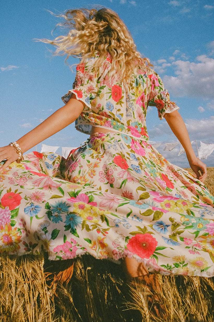 Spell Valley of the Dolls Maxi Skirt Opal