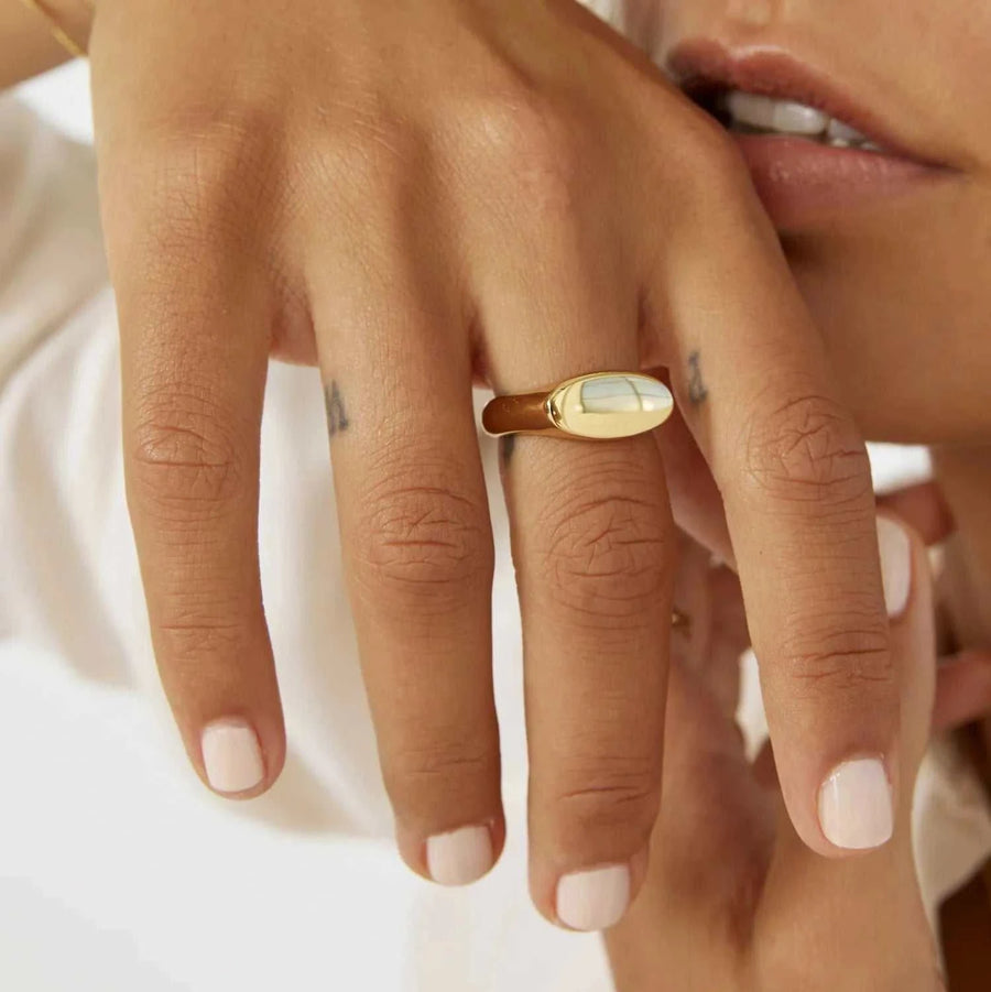Arms of Eve Aster Signet Ring Gold