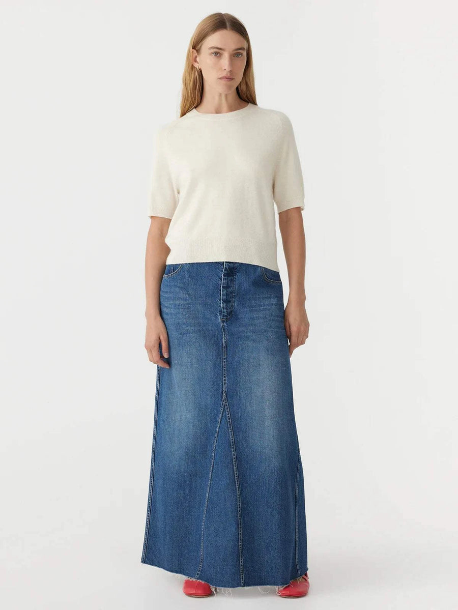 Bassike Wool Cashmere T/Shirt Knit Winter White.