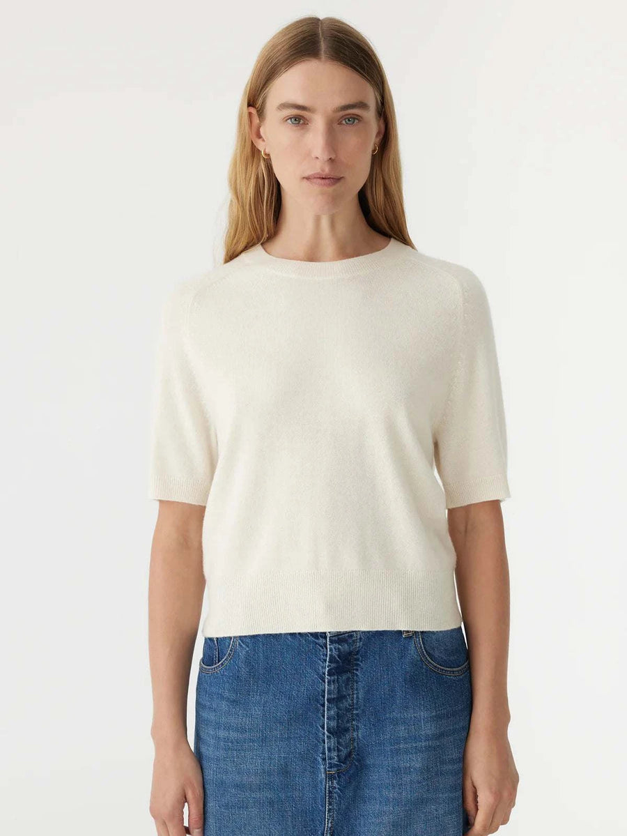Bassike Wool Cashmere T/Shirt Knit Winter White.