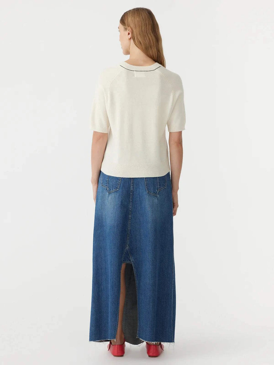 Bassike Wool Cashmere T/Shirt Knit Winter White.