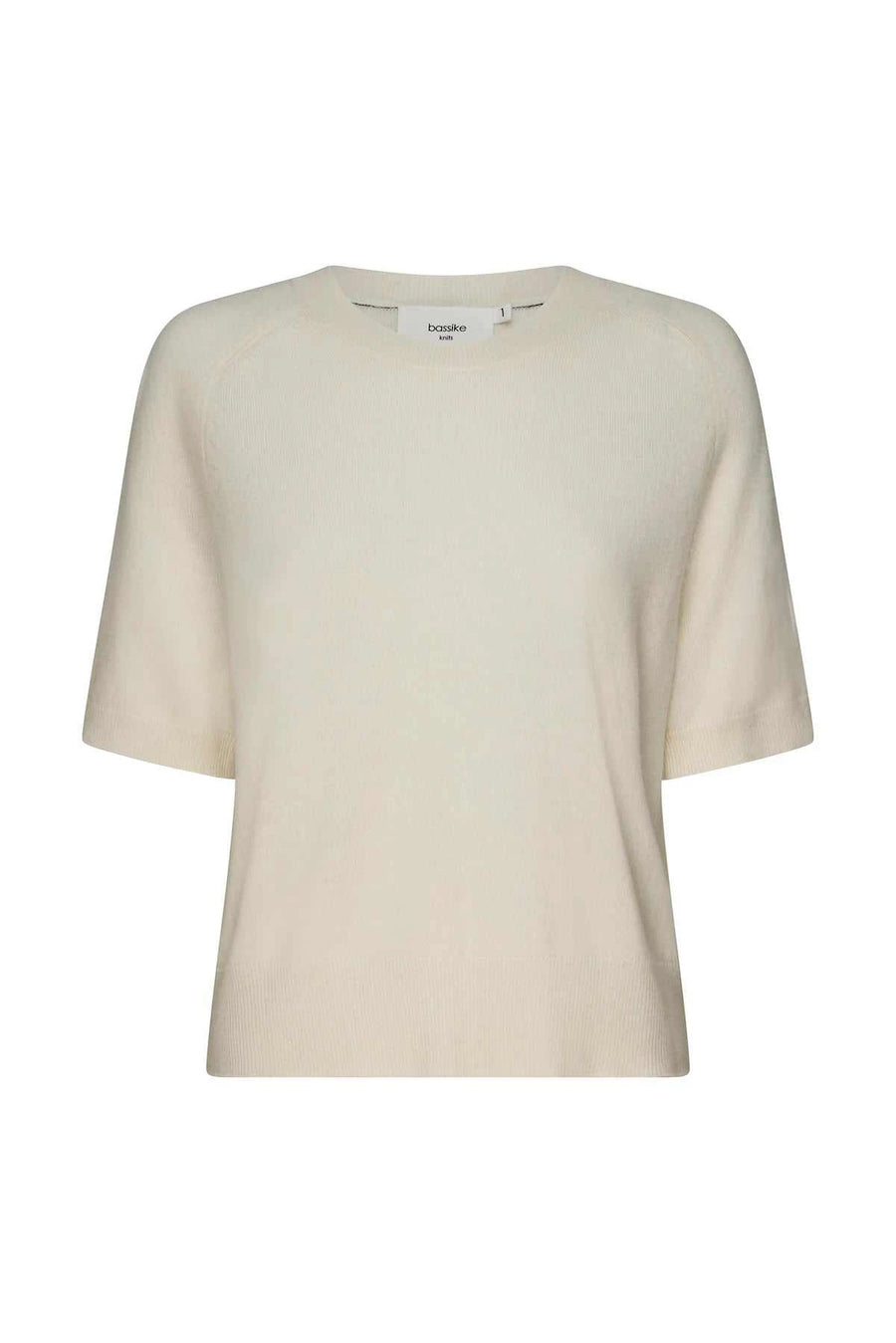 Bassike Wool Cashmere T/Shirt Knit Winter White.