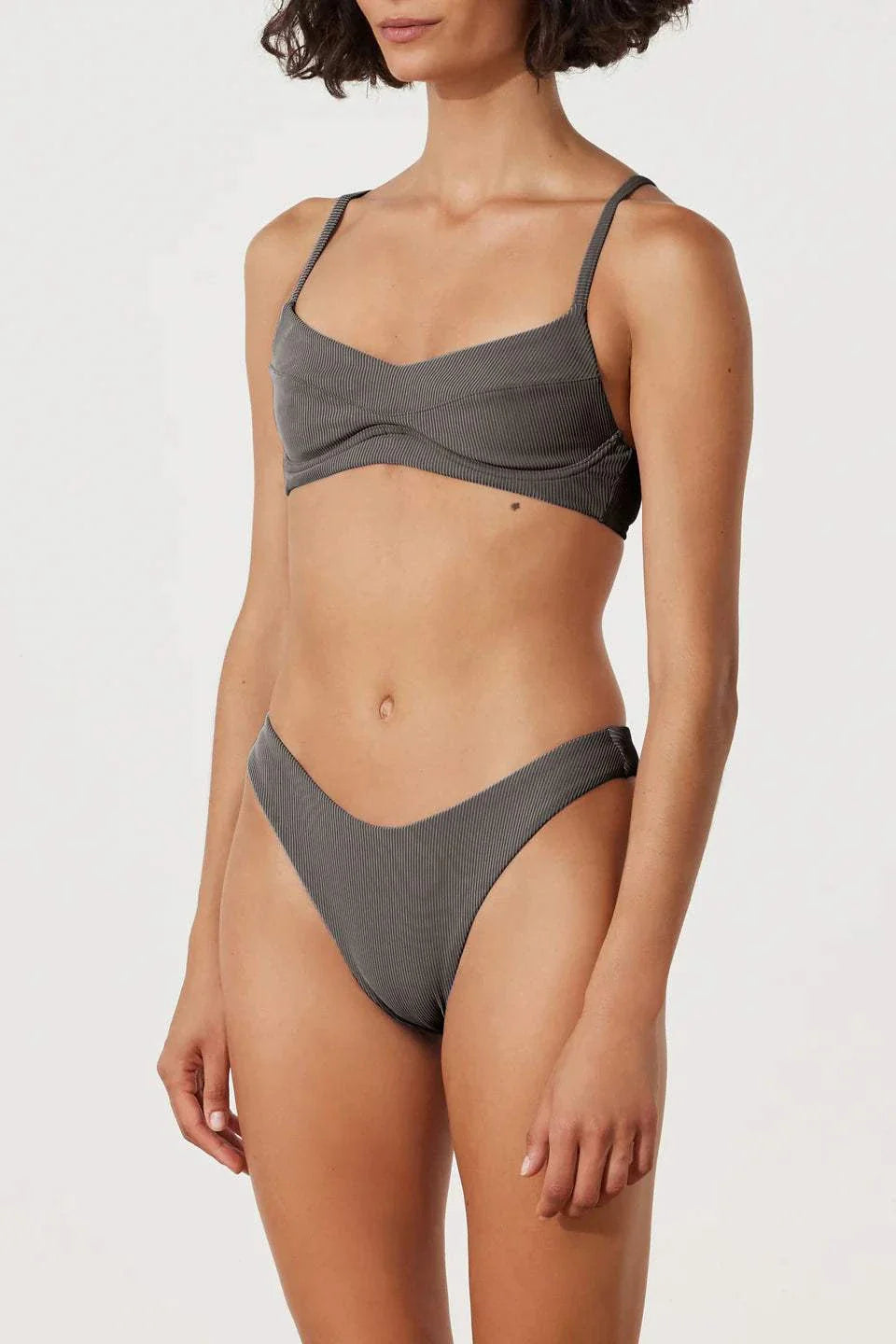 Zulu and Zephyr Charcoal Stripe Curve Brief