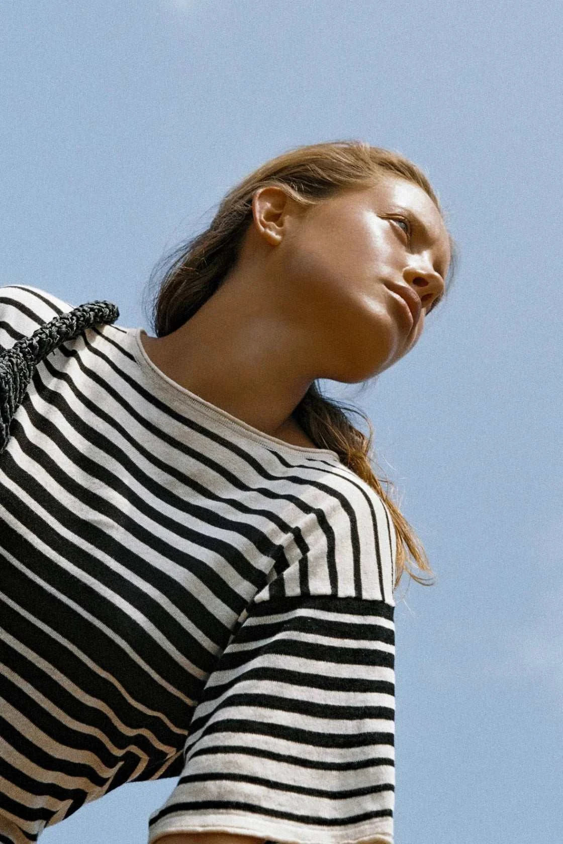 Zulu and Zephyr Ramie Cotton Knit Mini Dress Ombre Stripe