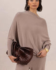 Charli Natalie Asymmetrical Sweater Smoke