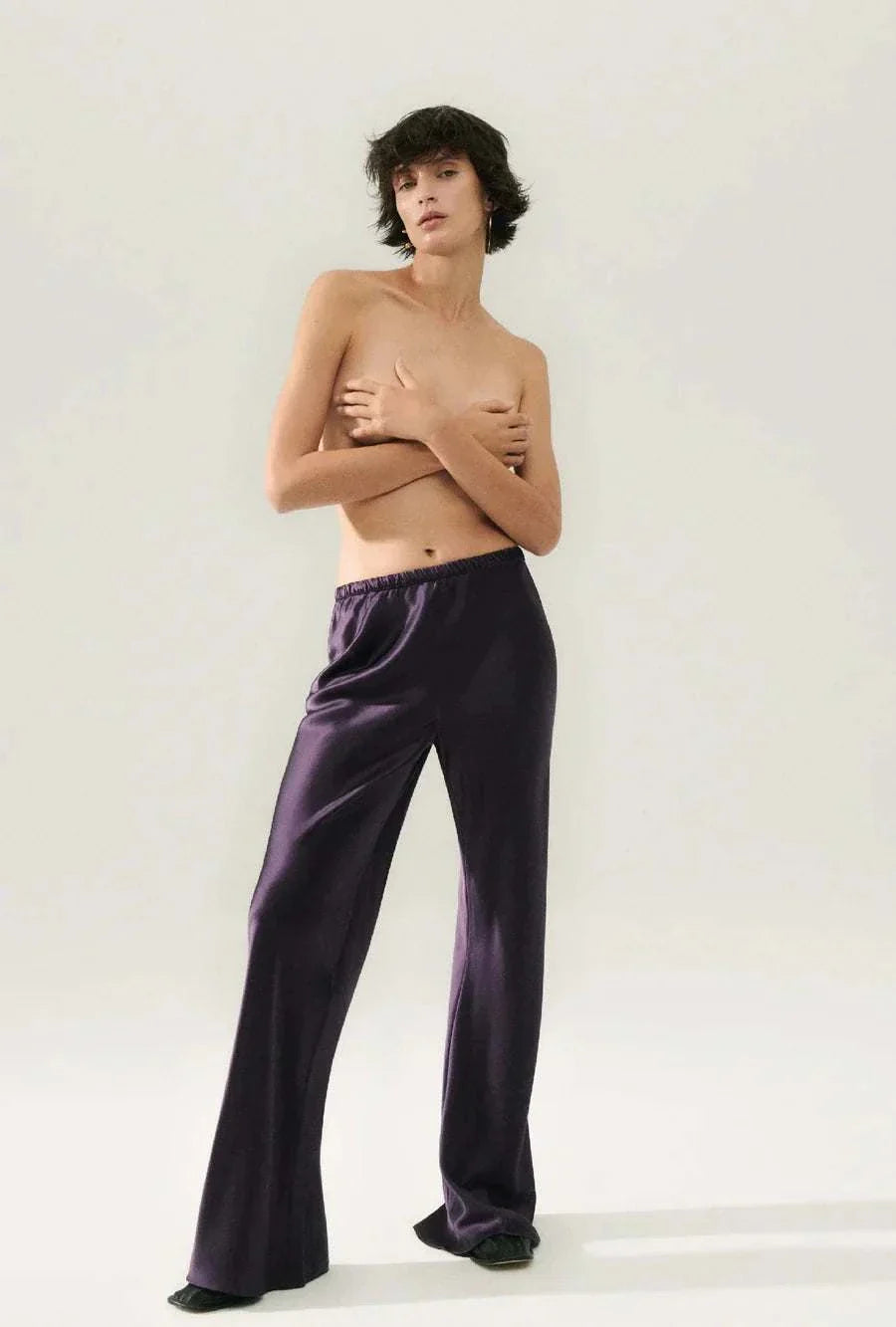 Silk Laundry Bias Cut Pants Blackberry