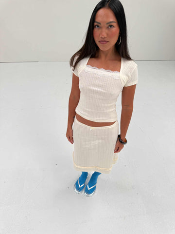 In Your Twenties The Margot Top Pointelle Cream