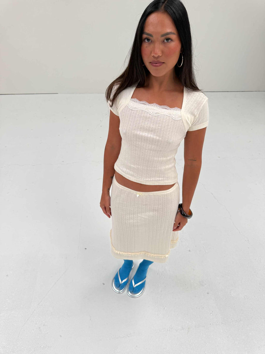 In Your Twenties The Margot Top Pointelle Cream