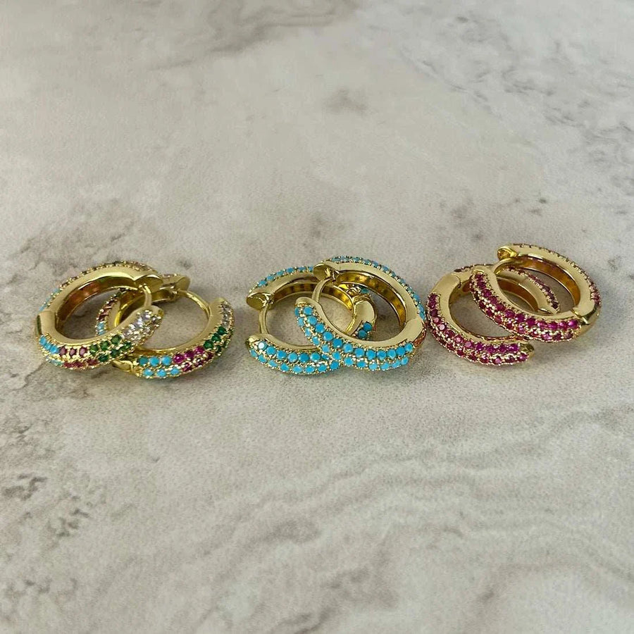 Misuzi Dilion Nina Pave Hoop 18kt Gold Plated