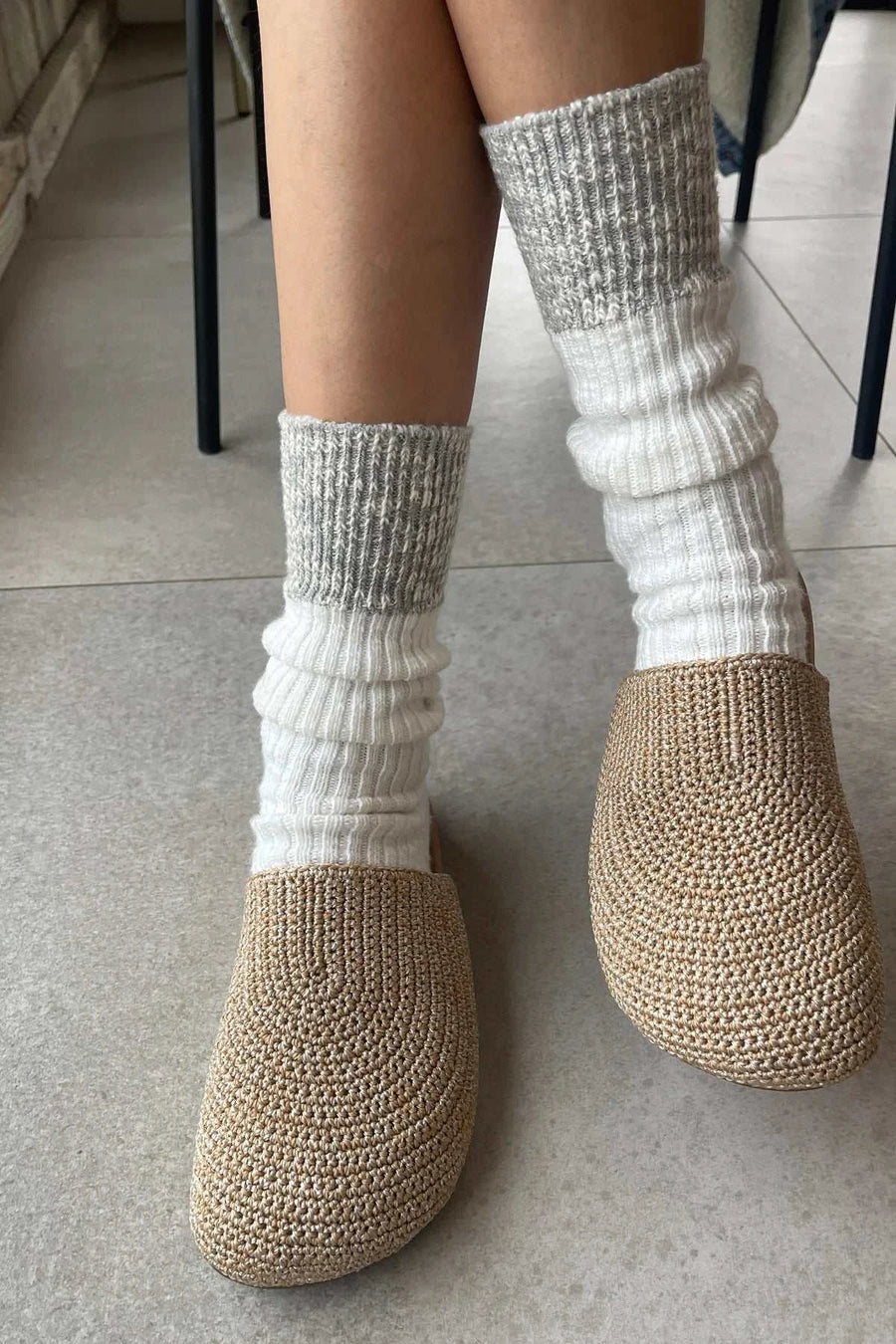 Le Bon Shoppe Cottage Socks White Linen