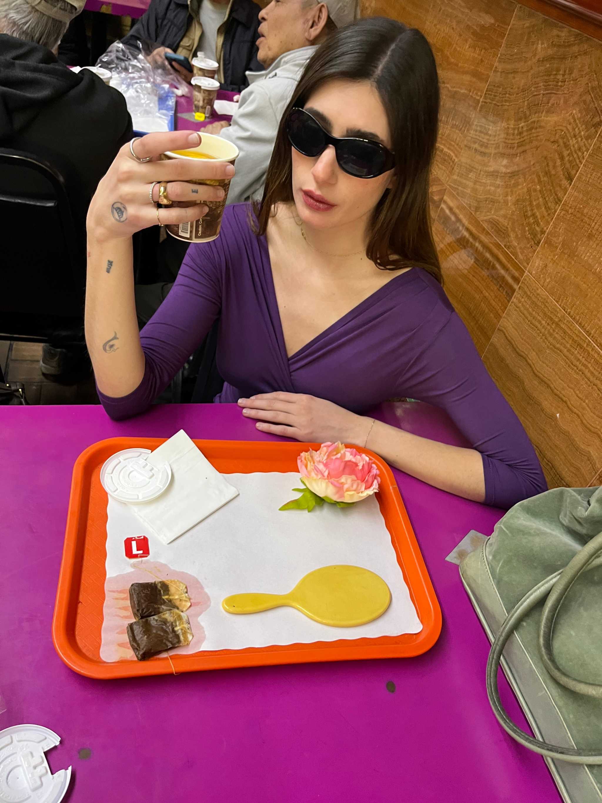 In Your Twenties The Romy 3/4 Sleeve Top Aubergine