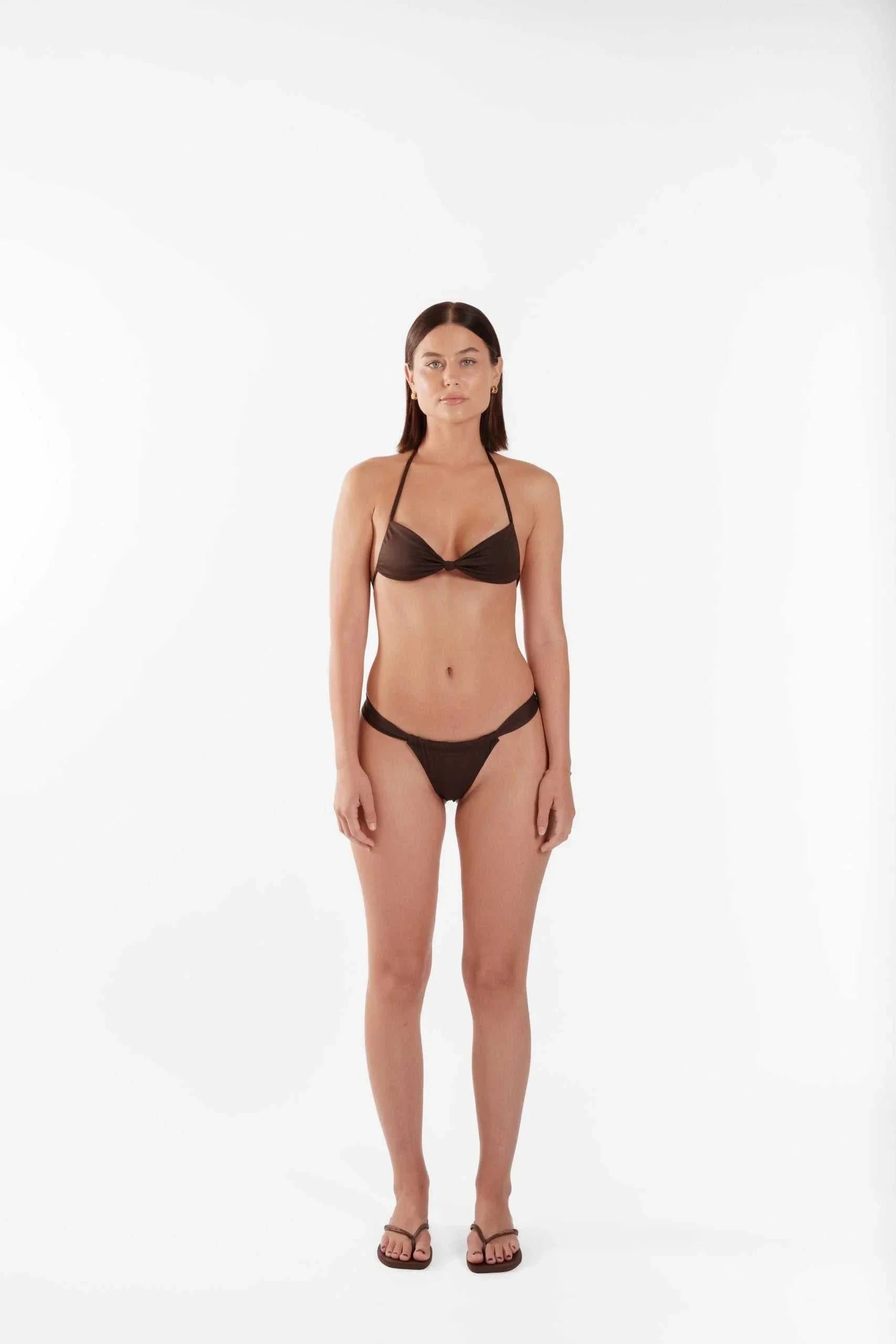 About Rose Willow Gathered Bikini Brief Chocolate