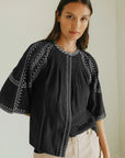 Indi and Cold Belle Sleeve Blouse 900 Nero