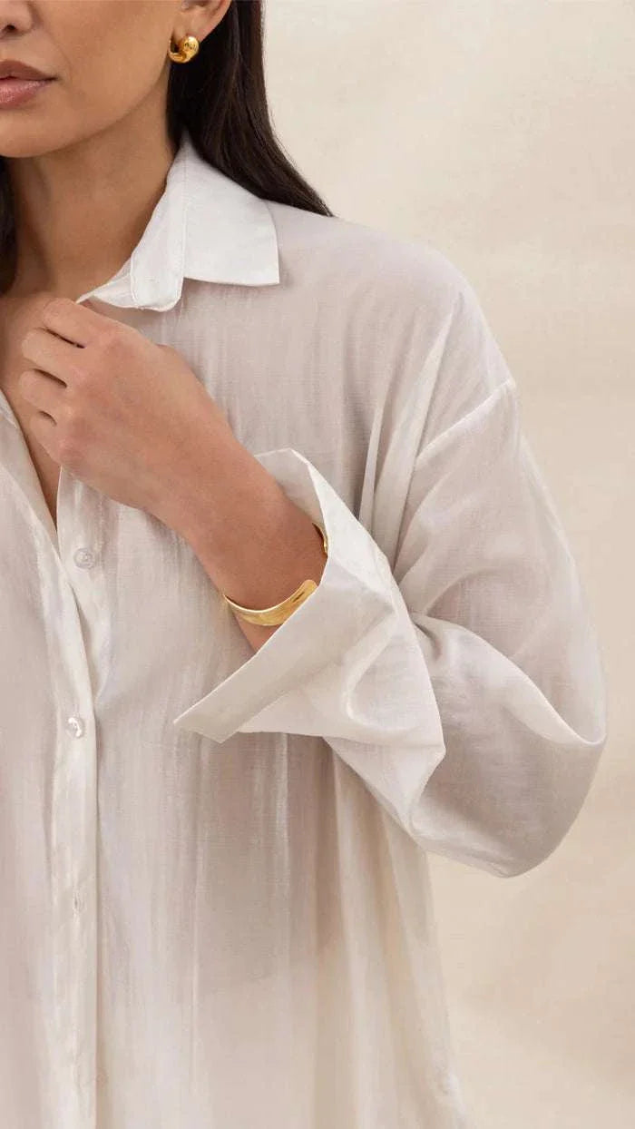 Charli Izzy Long Shirt White