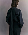 Courtney Zheng Jacques Tie Back Poplin Shirt Black