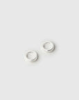 Arms of Eve Jean Silver Huggie Earrings