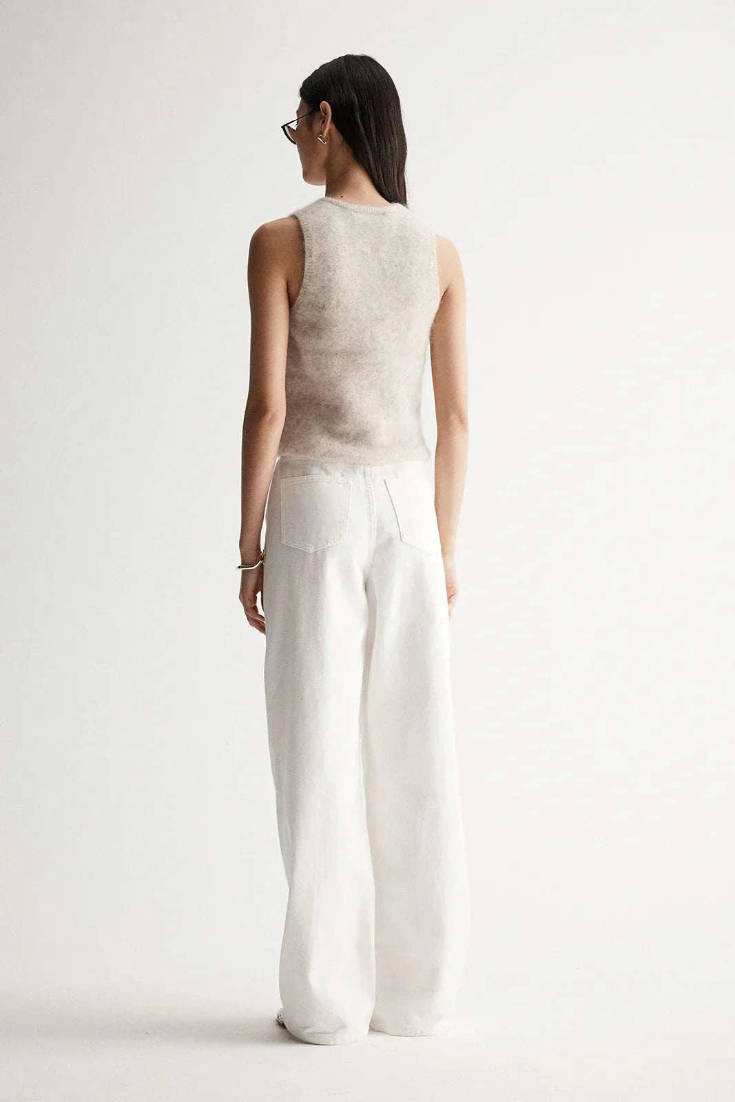 Elka Collective Abigail Knit Tank White Marle