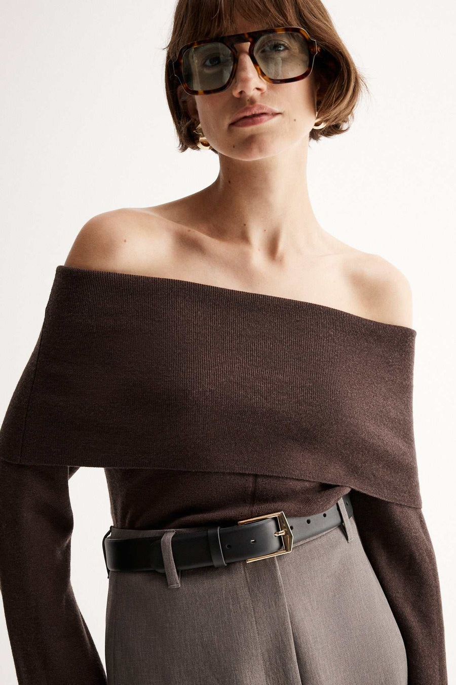 Elka Collective Alexa Knit Top Chocolate