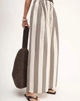 Elka Collective Milo Stripe Pant Chocolate Stripe