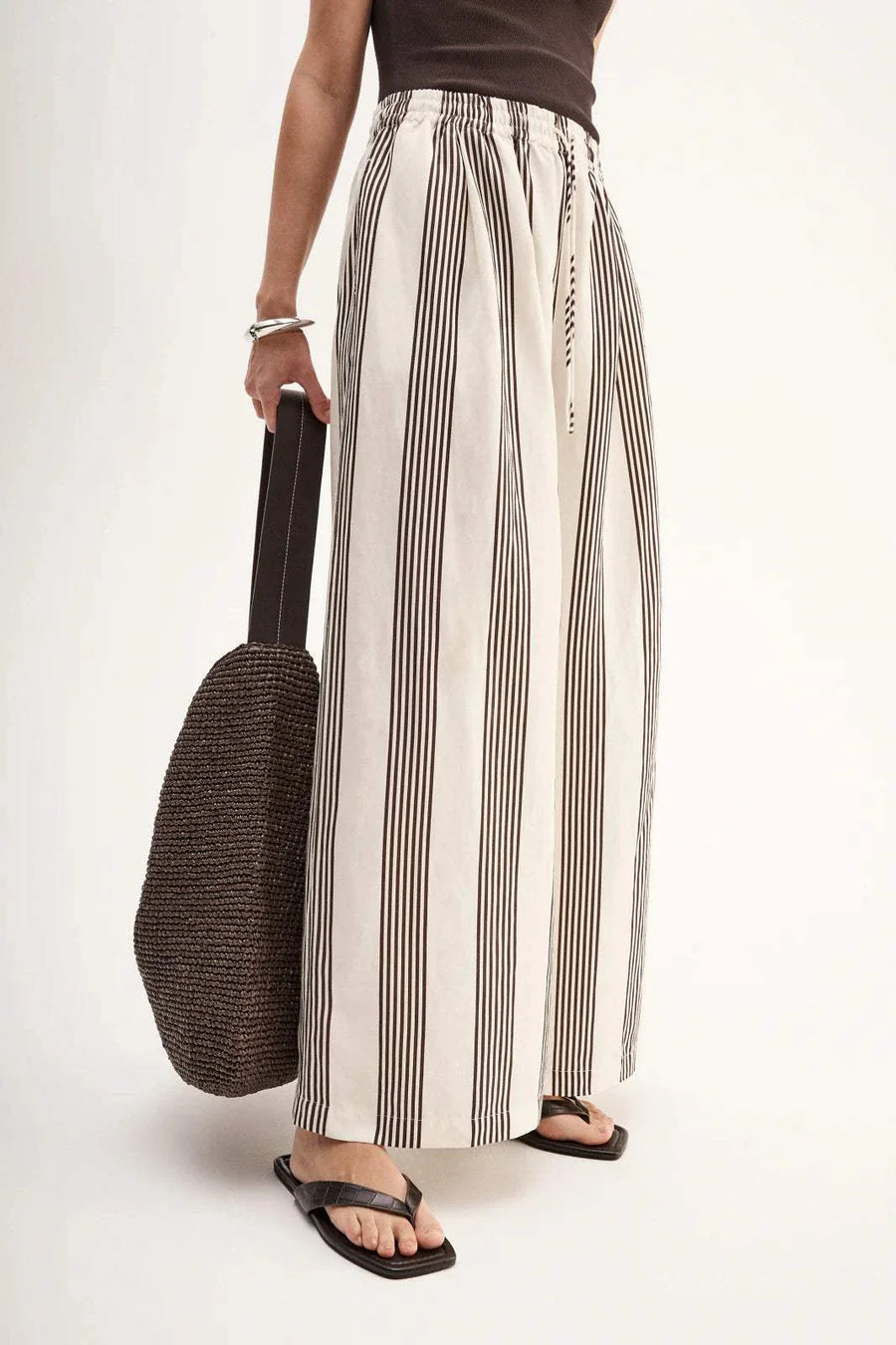 Elka Collective Milo Stripe Pant Chocolate Stripe