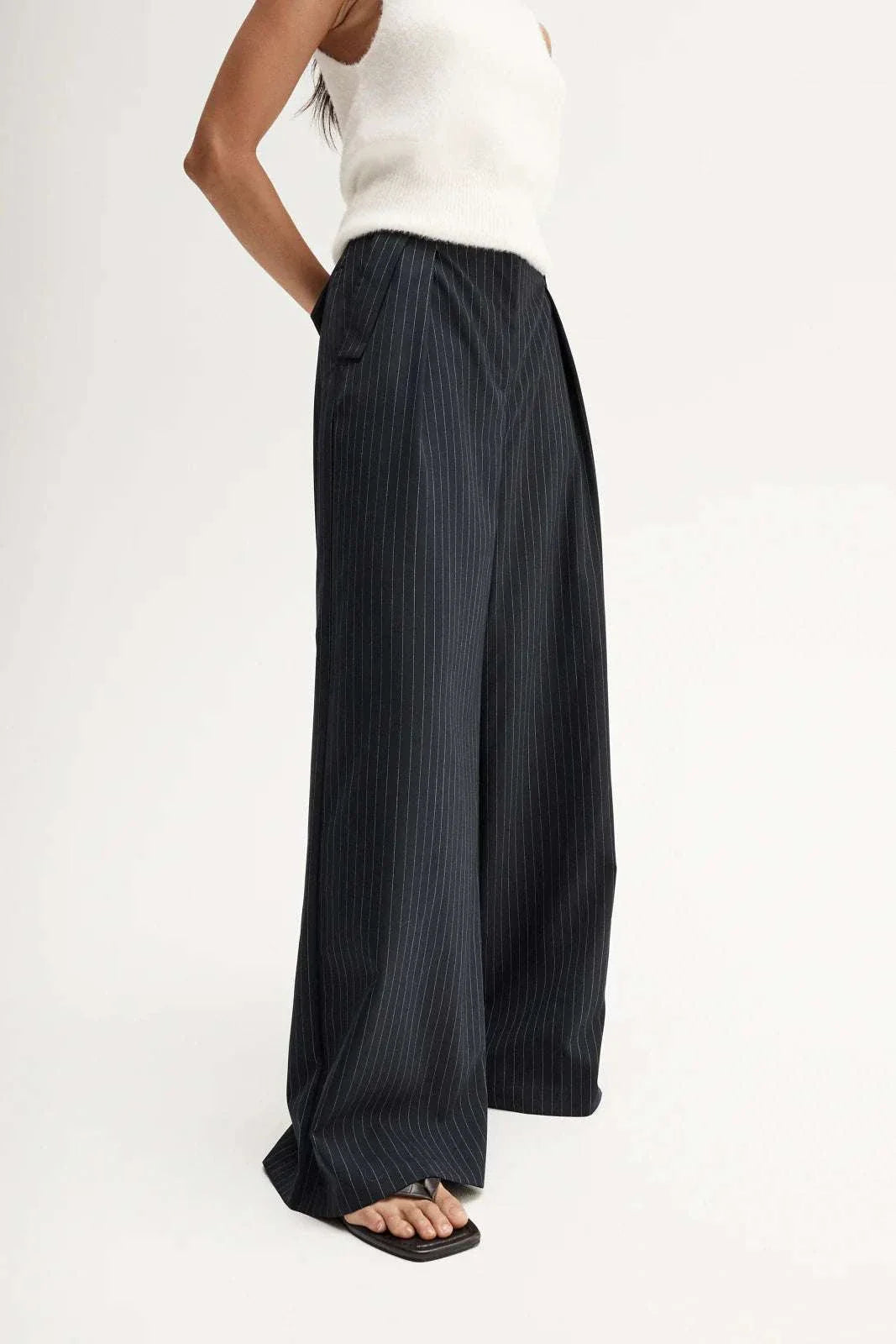 Elka Collective Tobias Pant Midnight Navy Pinstripe