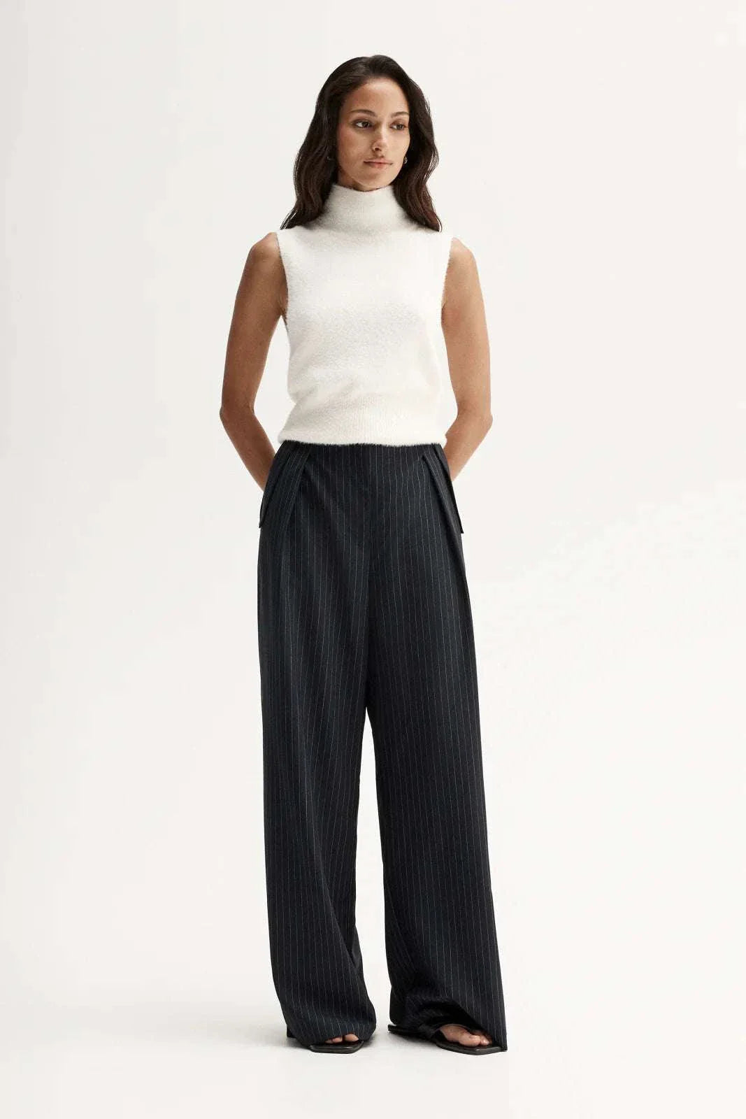 Elka Collective Tobias Pant Midnight Navy Pinstripe