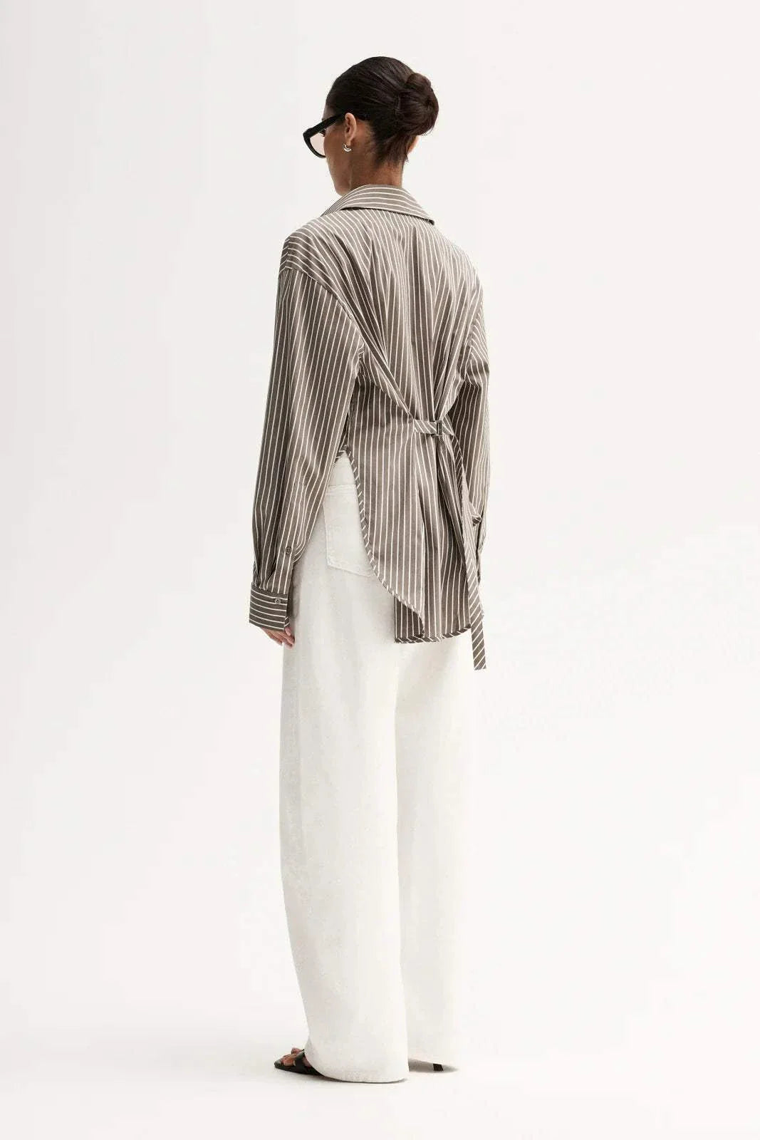 Elka Collective Emry Stripe Shirt Taupe Stripe