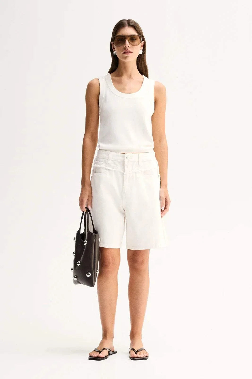 Elka Collective Silas Knit Top White