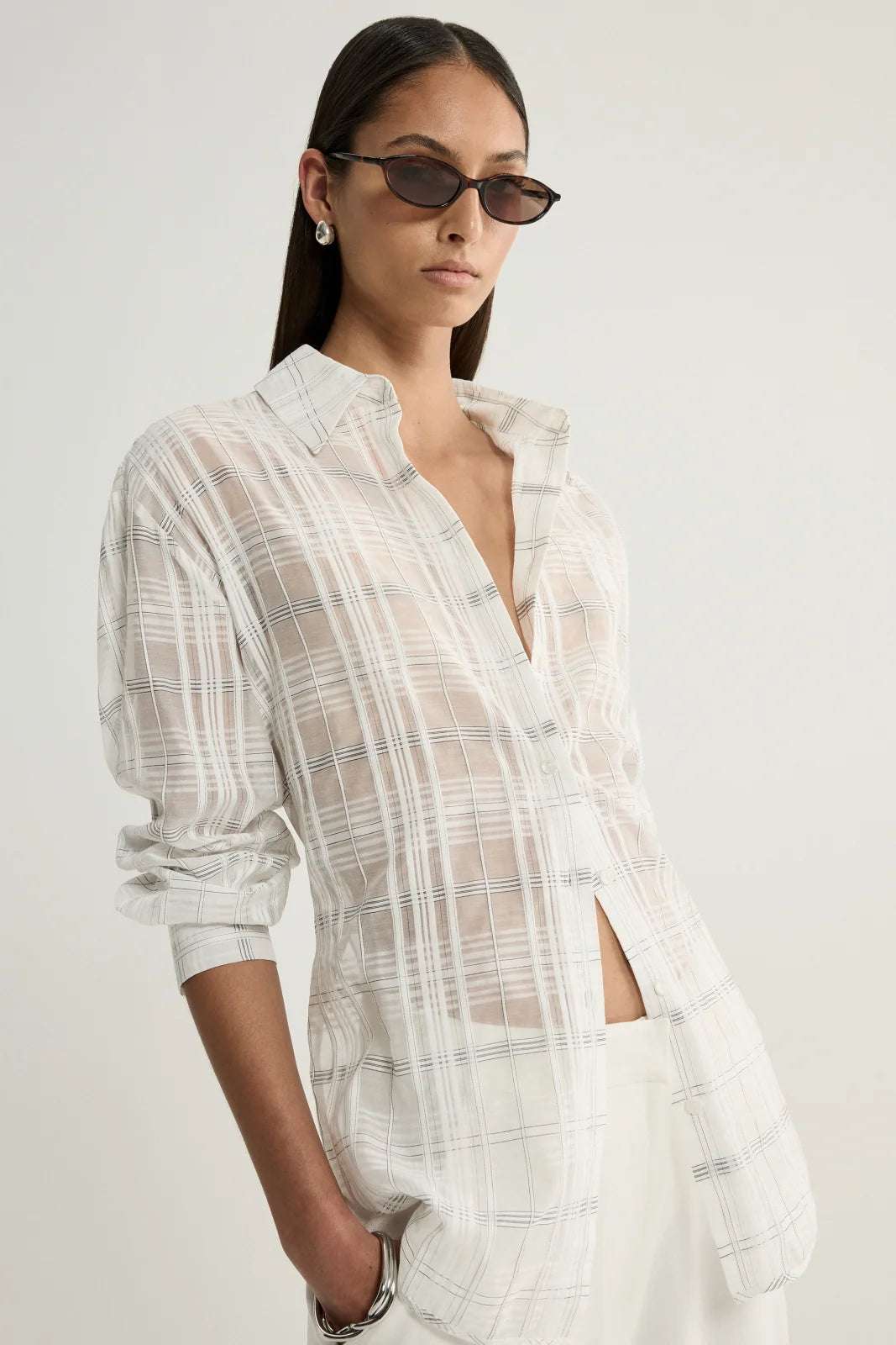 Elka Collective Onyx Shirt White Check