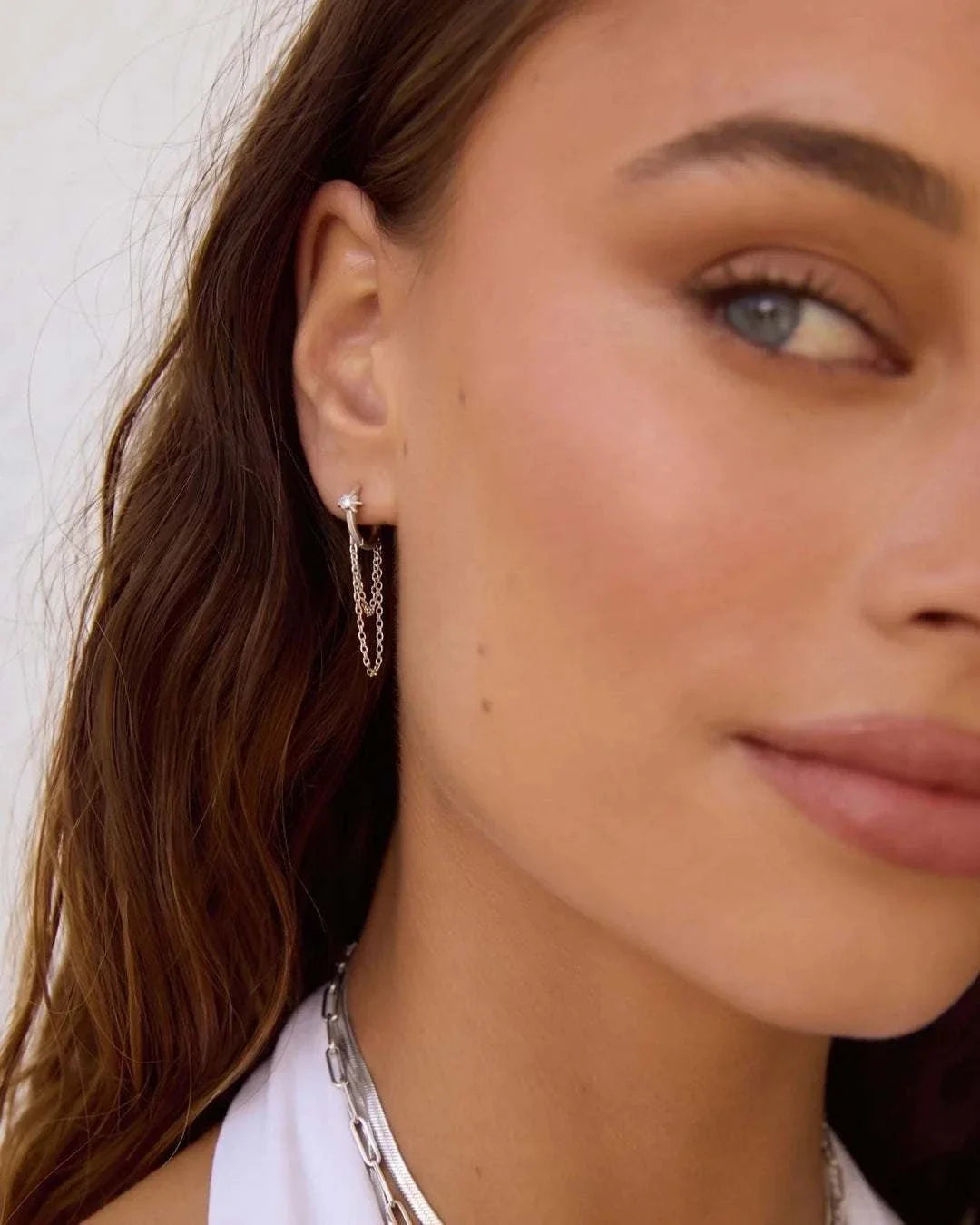 Arms of Eve Kenzie Silver Chain Earrings