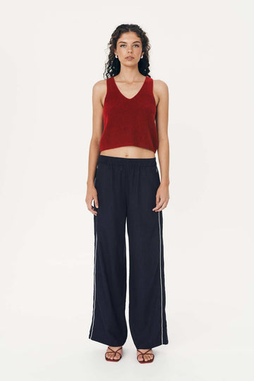 Rowie Kaia Linen Straight Pants Ink