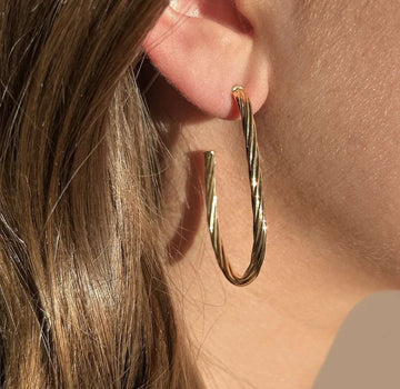 Misuzi Keely Hoops Gold Vermeil