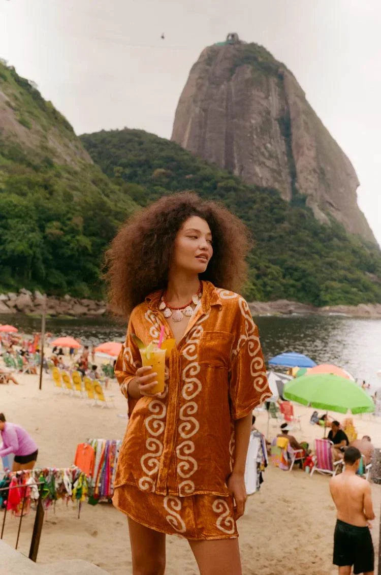 Kinga Csilla Aphaea Velvet Clover Mini Skirt