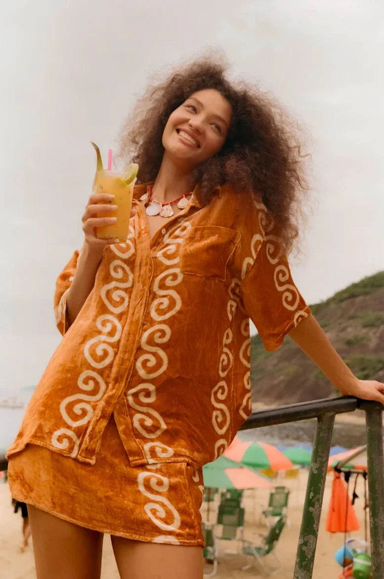 Kinga Csilla Aphaea Velvet Clover Mini Skirt