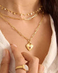 Murkani Cosmic Love Large Love You Heart Necklace Gold