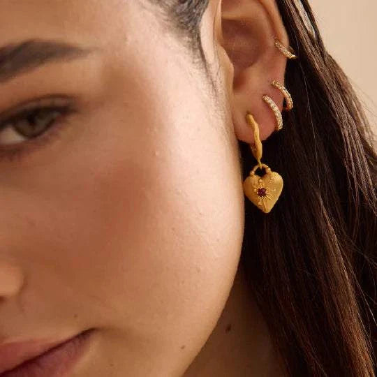 Murkani Cosmic Love Large Love You Heart Earrings Gold