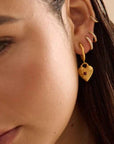 Murkani Cosmic Love Large Love You Heart Earrings Gold