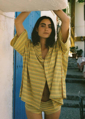Ciao Ciao Vacation Lemon Striper Bungalow Shirt