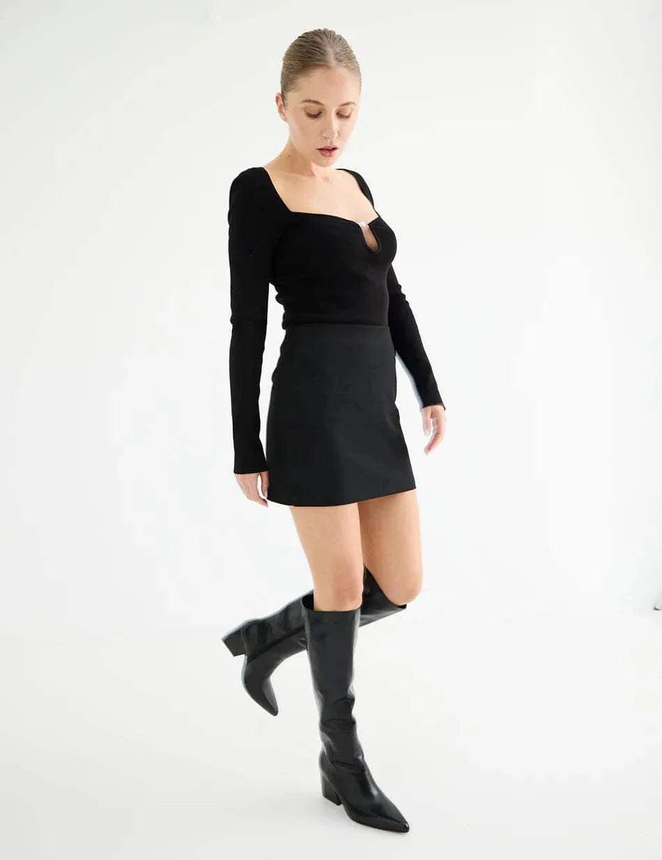 La Tribe Leone Knee High Boot Black