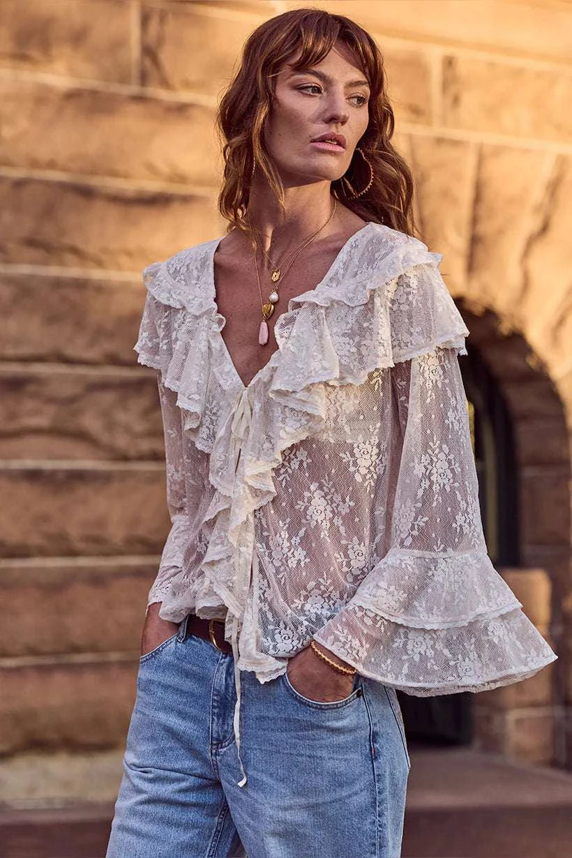 Spell Labyrinth Lace Blouse Cloud Cream