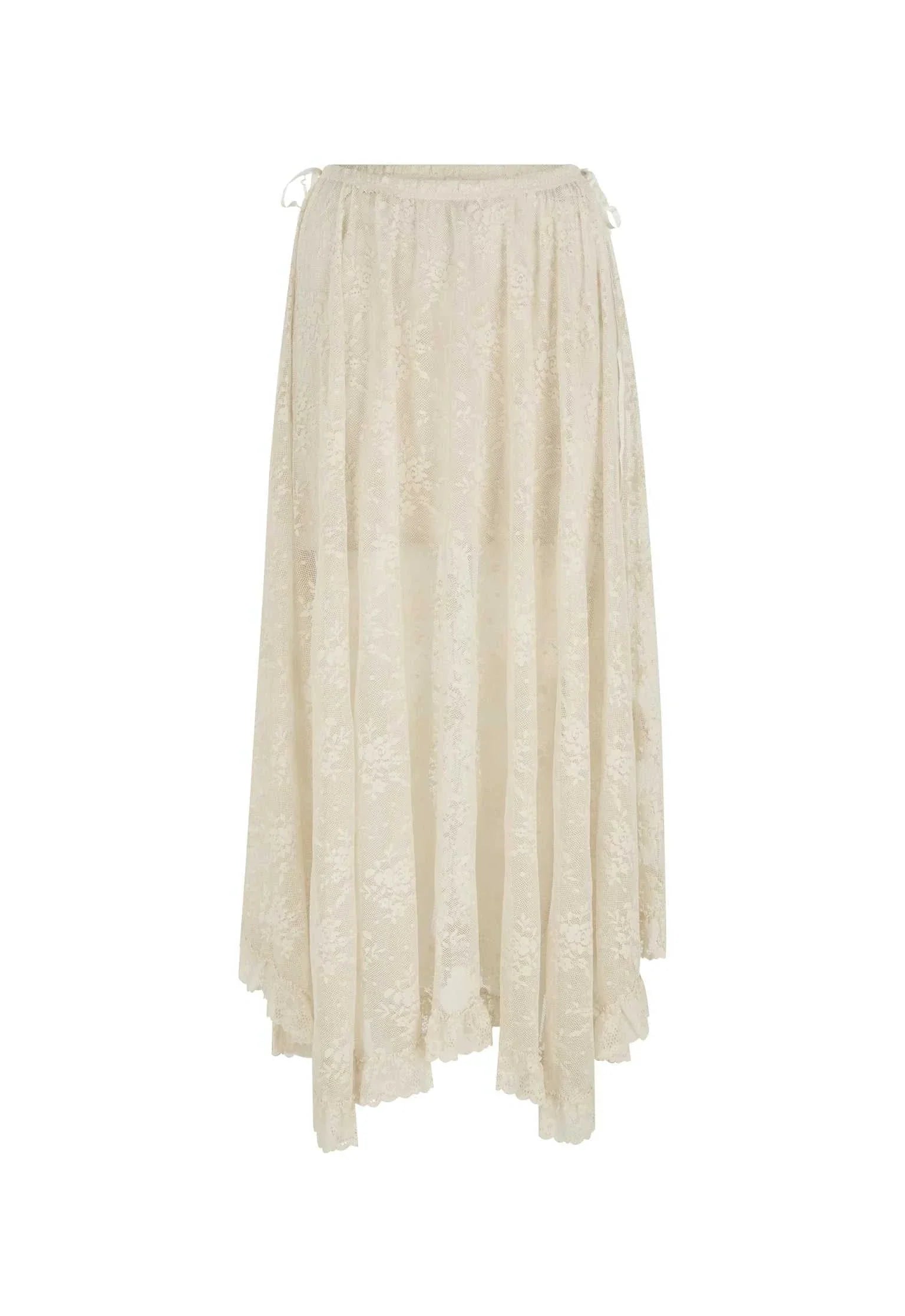 Spell Labyrinth Lace Maxi Skirt Cloud Creme