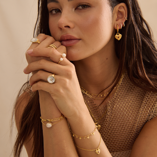 Murkani Love You Large Heart Hoop Earring Gold