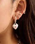 Murkani Cosmic Love Large Love You Heart Earrings Silver
