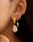 Murkani Cosmic Love Medium Earring with Pearl Gold