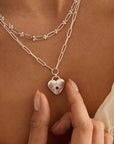 Murkani Cosmic Love Large Love You Heart Necklace Silver