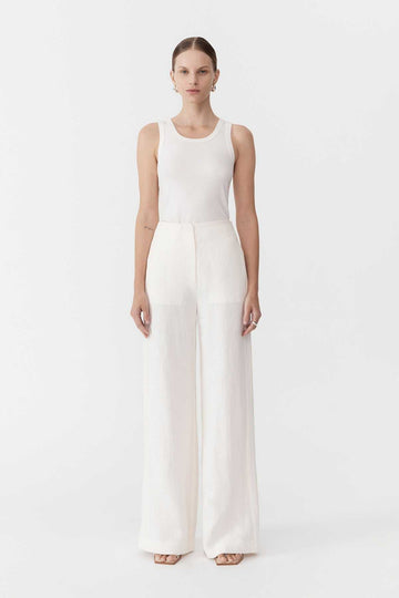 Agni Linen Wide Leg Pants Ivory