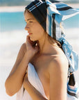 Land Essentials Check Sarong Midnight Silk