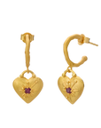 Murkani Cosmic Love Large Love You Heart Earrings Gold