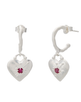 Murkani Cosmic Love Large Love You Heart Earrings Silver